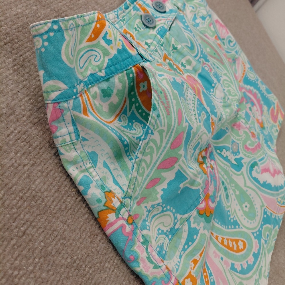 New York & Company Womens Size 12 Skort Paisley Pink Blue Green Colorful Skirt - Picture 2 of 14